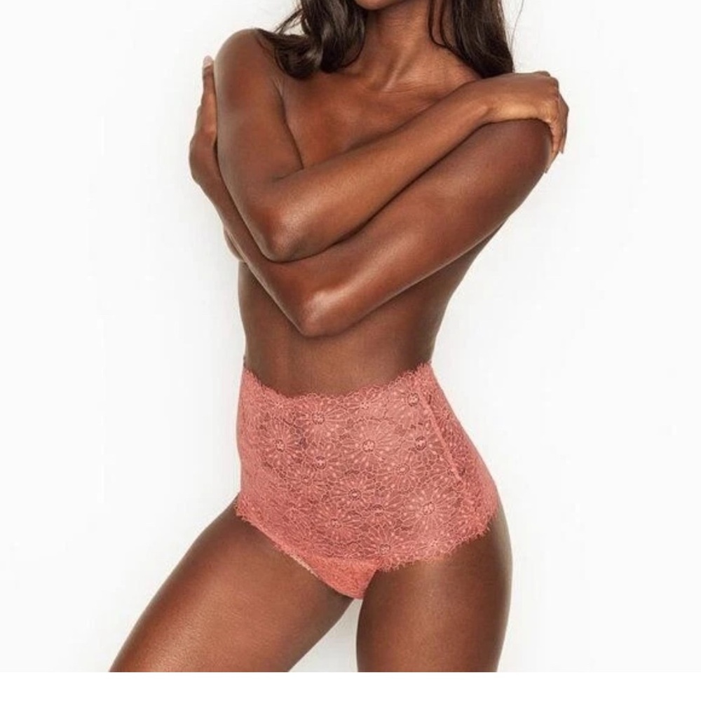 Victoria's Secret Body by Victoria High Rise Thong Panty in Sunset Rose Sz S NEW